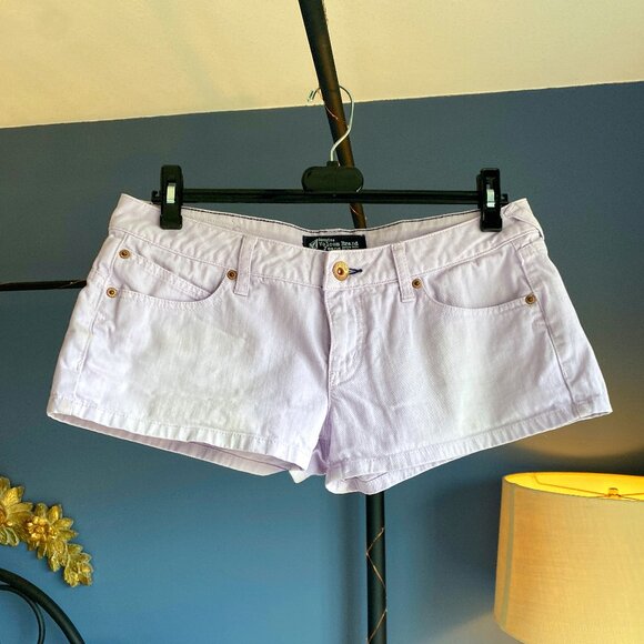 Volcom Pastel Lavender Purple Denim Shorts - Picture 1 of 5
